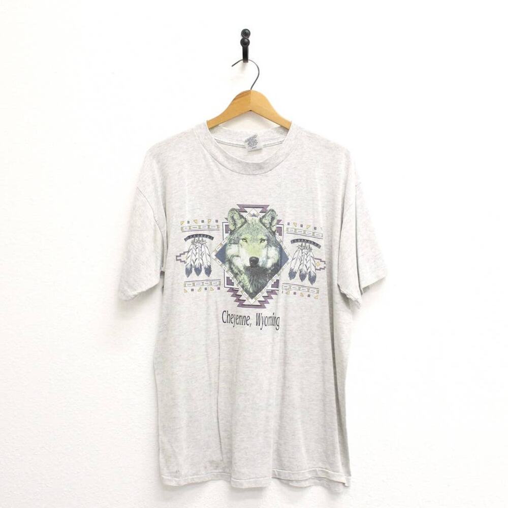 Vintage Cheyenne Wyoming Wolf Wilderness T Shirt XL